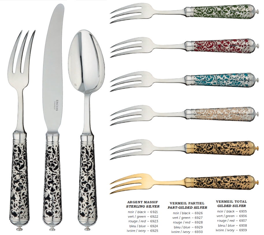 flatware Ercuis sterling insolent argent massif ivoire fish serving